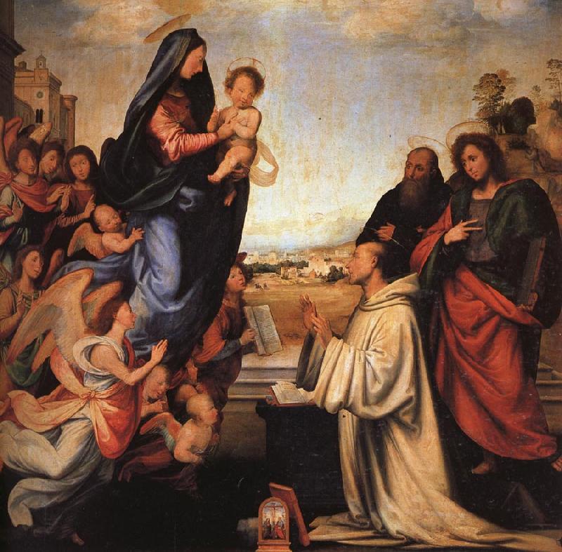 BARTOLOMEO, Fra The Vision of St.Bernard Sweden oil painting art